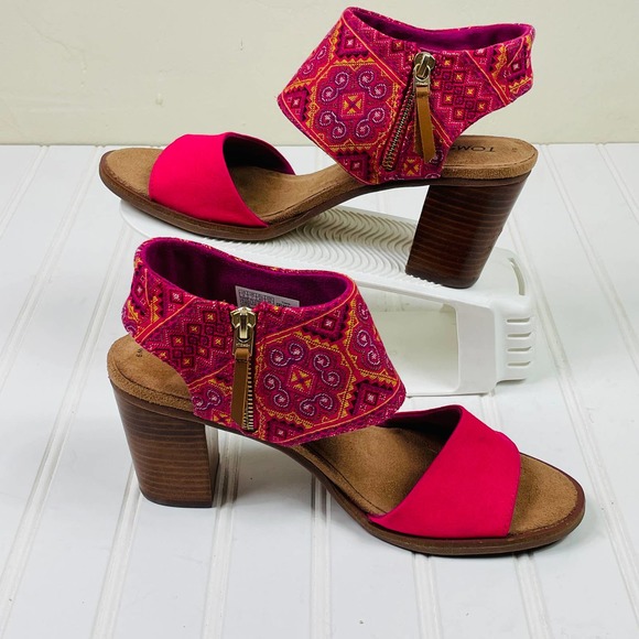 Toms Majorca Tapestry Pink Sandals size 9 - Picture 8 of 12